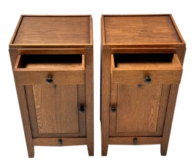 Two Art Deco Amsterdamse School Nightstands or Bedside Tables, 1920s